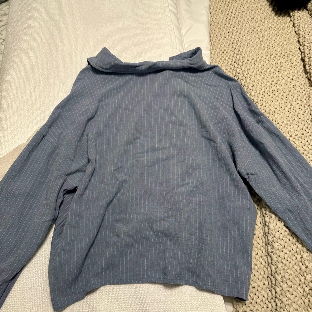 Blue Striped Button-Up Shirt - Picture 2 of 3